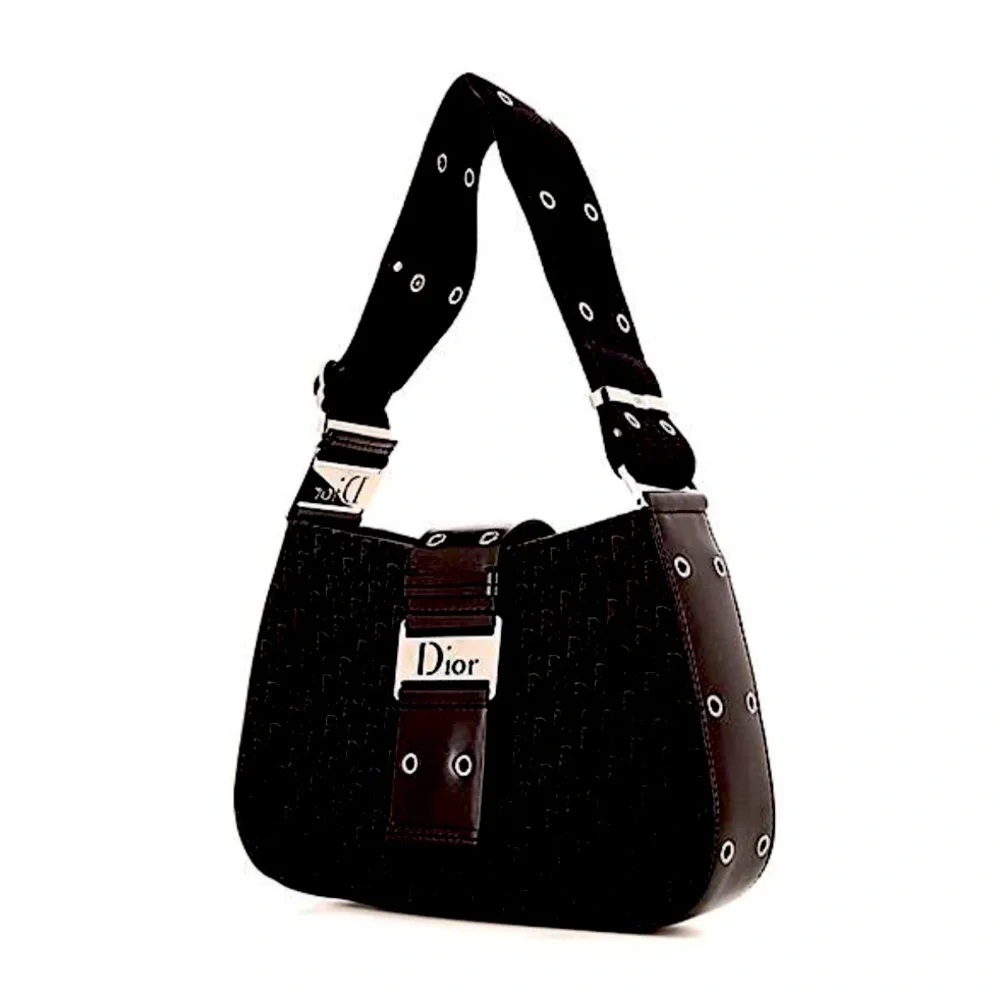 Authentic Dior Street Chic handbag in black monogram canvas and black leather - Picture 1 of 7